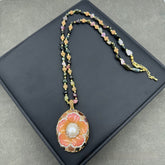 New Natural Tourmaline Inlaid Pearl Flower-shaped Suit